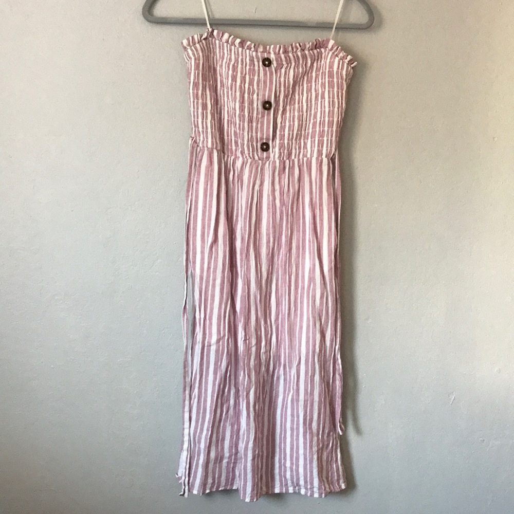 Strapless striped summer dress